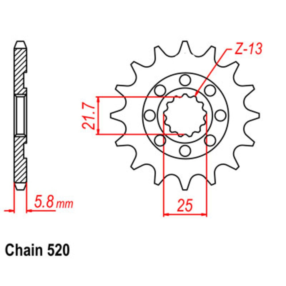 14T Kawasaki KX450F 06 Front Spkt (1565)