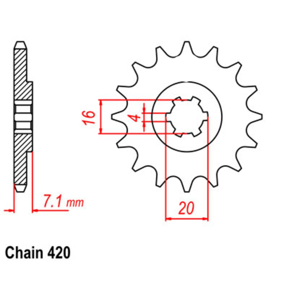 12T Front Sprocket RM80 XG/XJ (413)