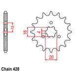 14T Front Spkt KH100;KV175;KE125 (418)