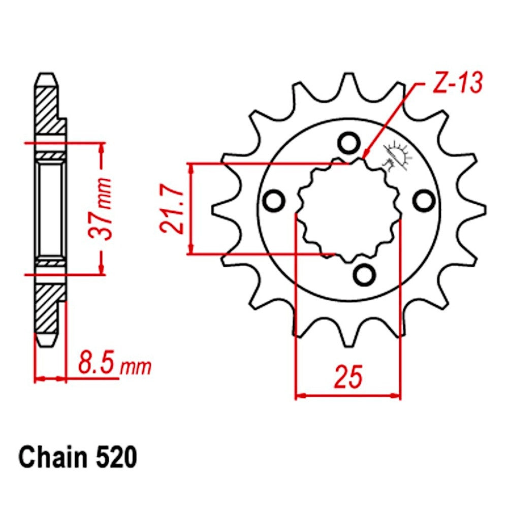 17T Honda/Kawasaki Front Sprocket (1309)