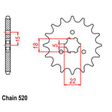 12T Kawasaki Front Sprocket (1445)