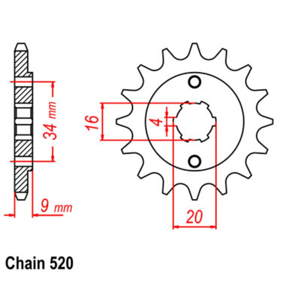 14T Yamaha Front Sprocket (1554) - Same as 10-554-14