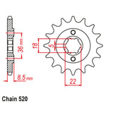 15T Yamaha Front Sprocket (1553)