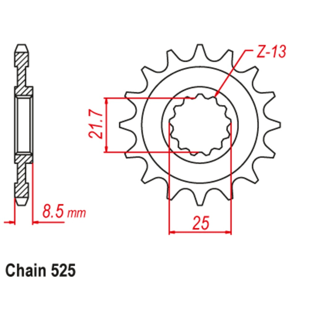 16T Kawasaki ZX10 Front Sprkt (1537)