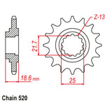 15T Kawasaki Z750 J1-J2 Front Sprocket (1538)