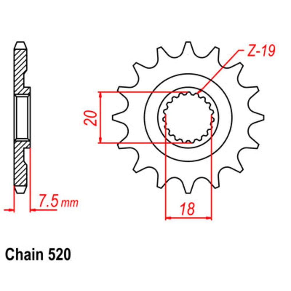 12T Honda Front Sprocket (326)