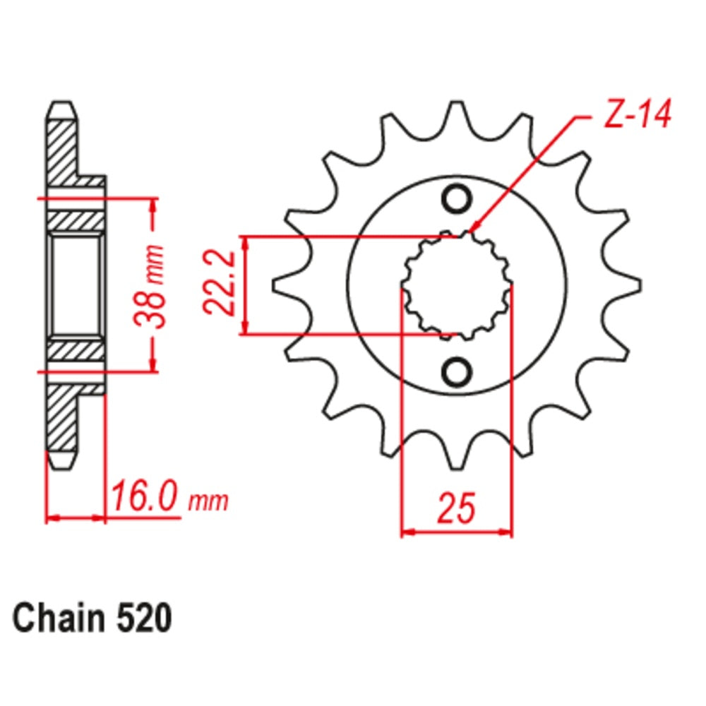 14T Ducati Front Sprocket (736)