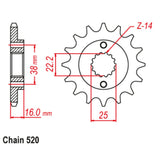 14T Ducati Front Sprocket (736)