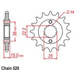 15T Ducati Front Sprocket (737)