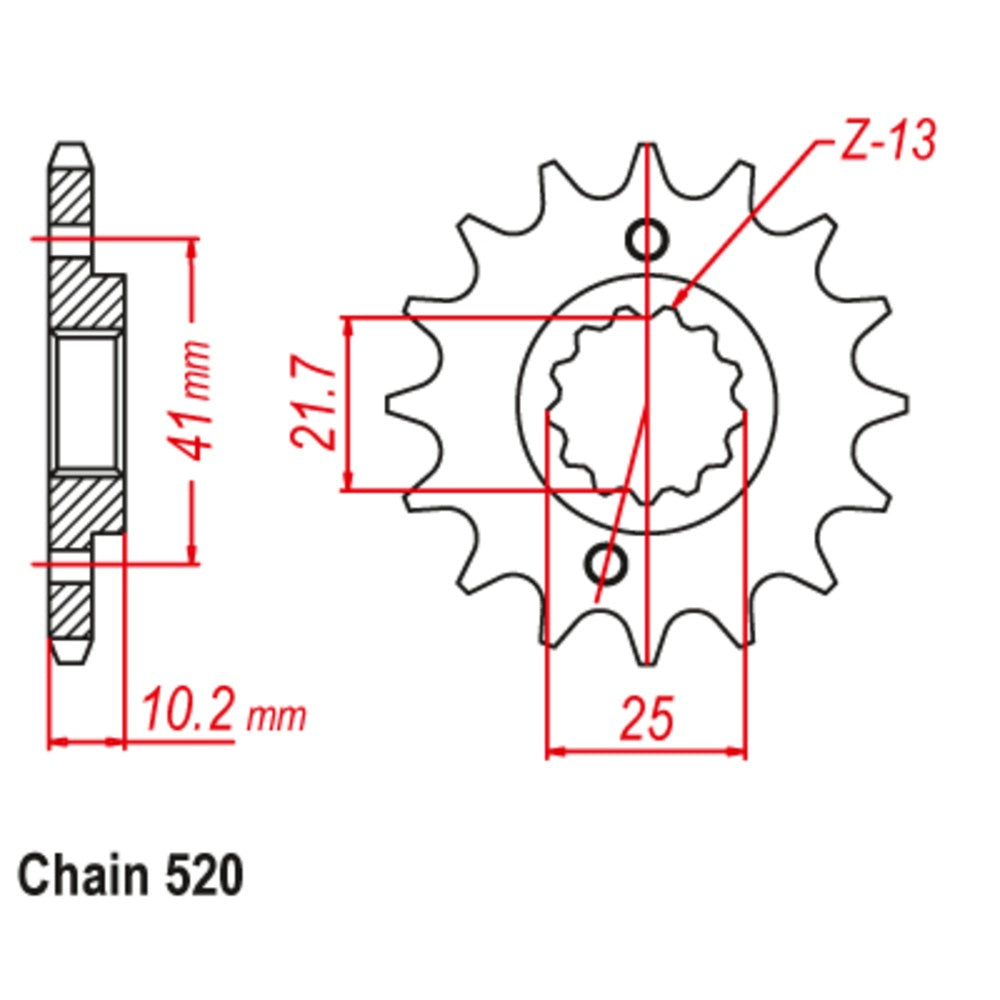 15T Aprillia 650 Pegaso/Yamaha XT 660 X/R Front Spkt (308)