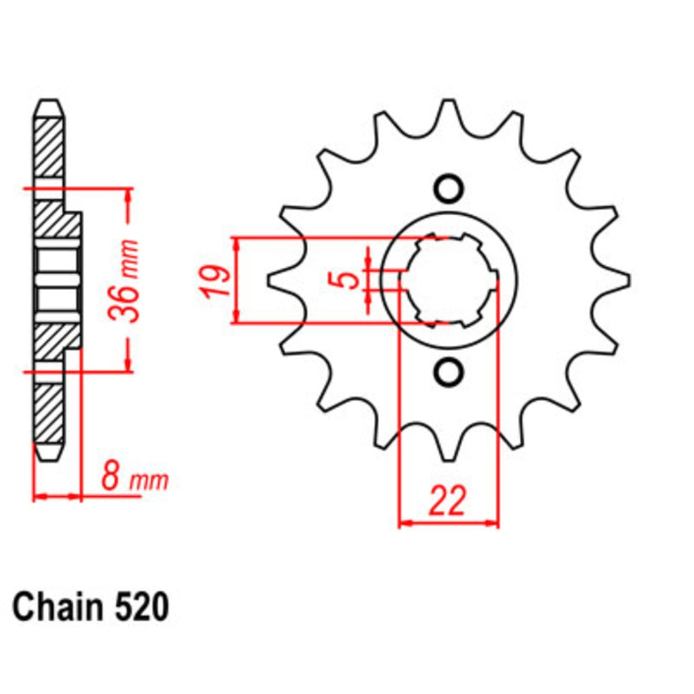 14T Honda Front Sprocket (1336)