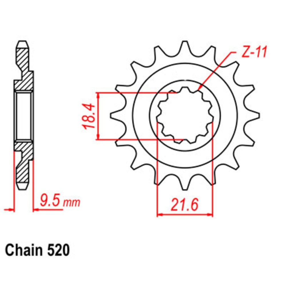 13T Honda Front Sprocket (285)