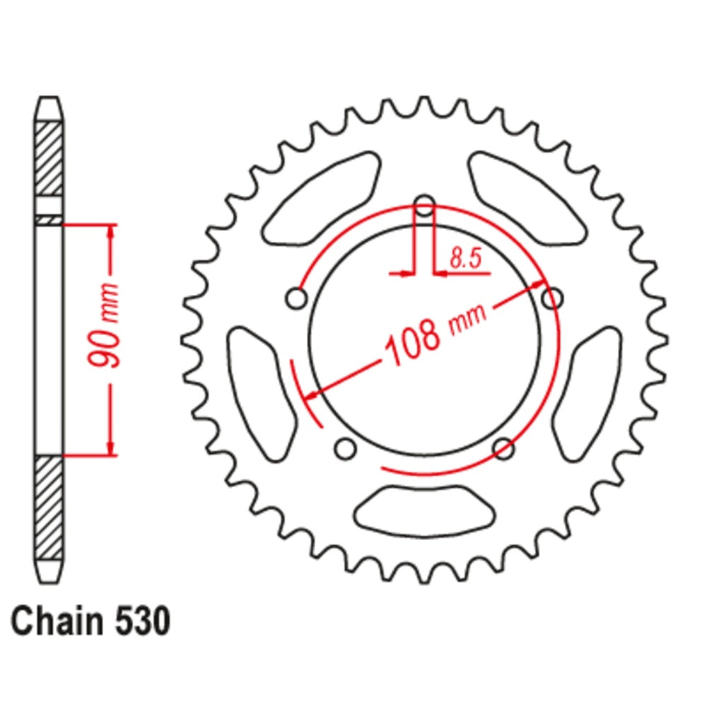 38T Ducati Rear Sprocket (1022)