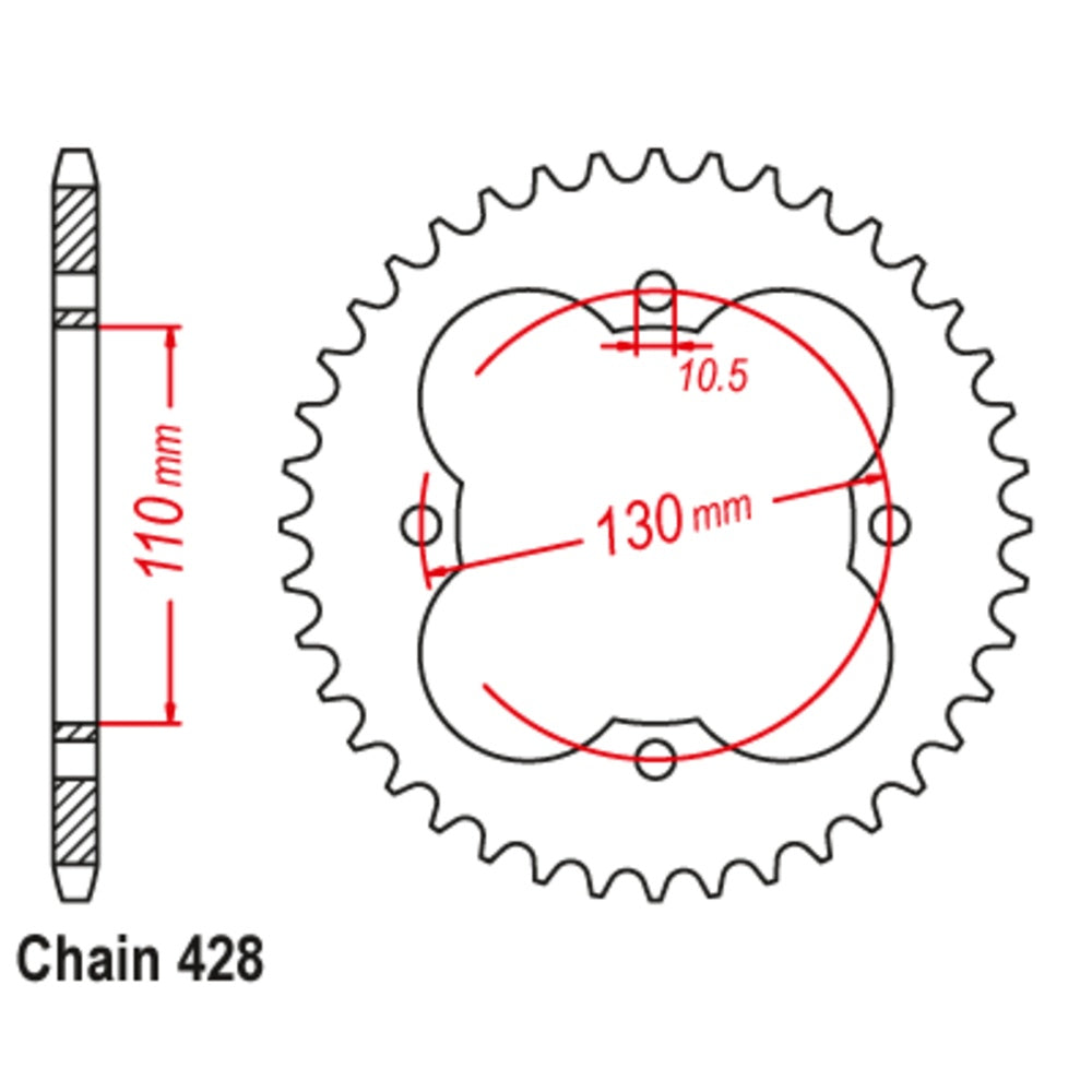 50T Honda Rear Sprocket (1355)