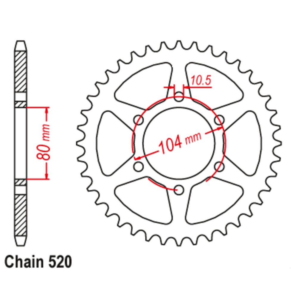 45T Kawasaki Rear Sprocket (478)