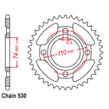 39T Yamaha Rear Sprocket (854)