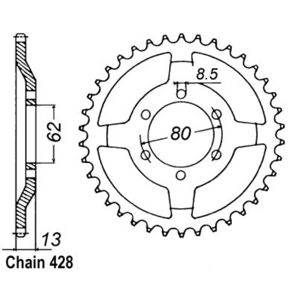 50T Yamaha Rear Sprocket (1869)