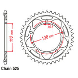38T Yamaha R1 Rear Sprocket
