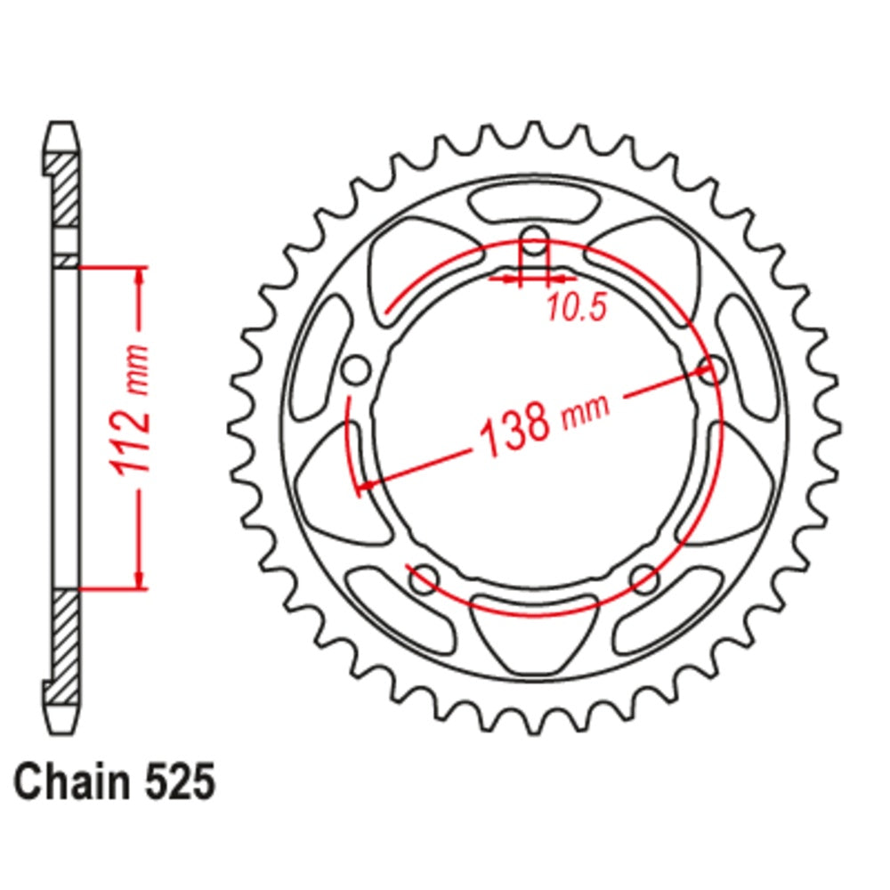 45T Yamaha R1 Rear Sprocket