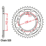 47T Yamaha Rear Sprocket - OE Niken (1877)
