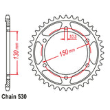 40T Yamaha Rear Sprocket (859)