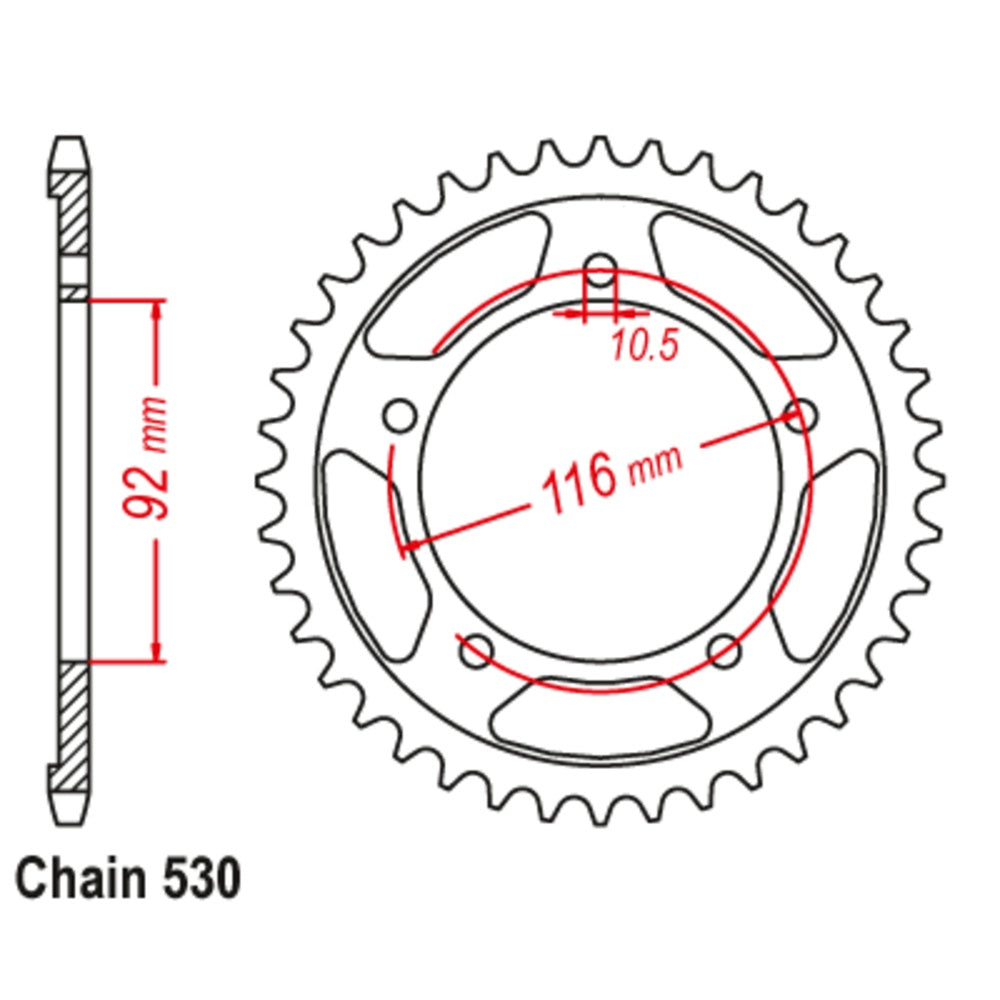 42T Kawasaki Rear Sprocket (1493)