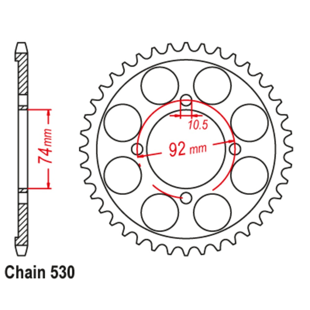 39T Yamaha RD350 LC Rear Sprocket