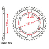39T Yamaha Rear Sprocket (300)
