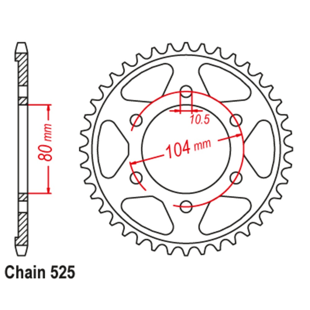 42T Kawasaki Rear Sprocket (1489)