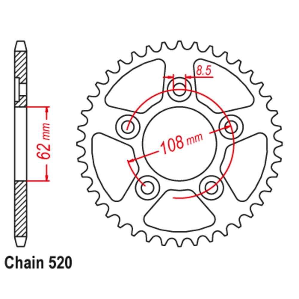 41T Aprillia/Cagiva 125 RS Rear Sprocket (701)