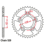 43T Aprillia/Cagiva 125 RS Rear Sprocket (701)