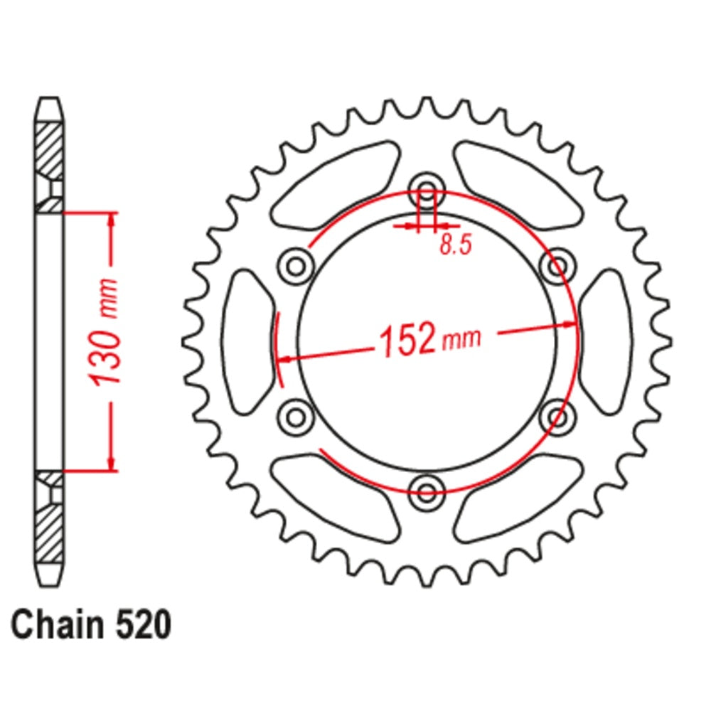 48T Aprilia 450/550 RXV/SVX Rear Sprocket (706)