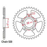 42T Honda Rear Sprocket (1353) - Black