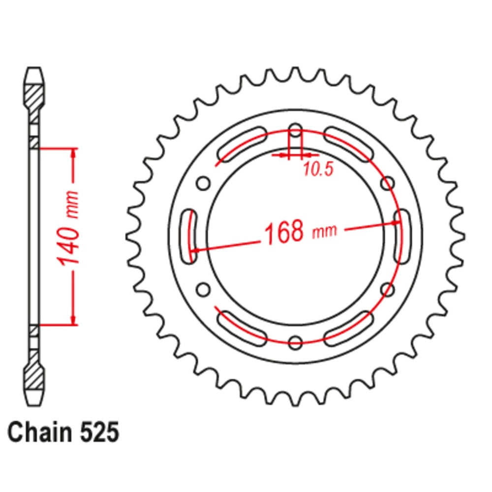 47T BMW Rear Sprocket (003) 10mm bolt hole