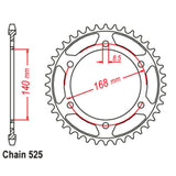 42T BMW F800 GS 8mm bolt hole Rear Sprocket (006)