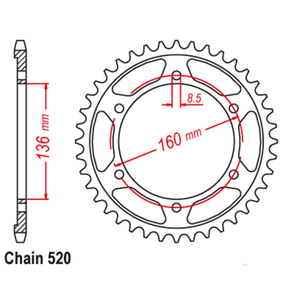 47T Aprillia/BMW Rear Sprocket (005)