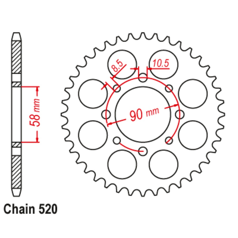 43T KTM 200 Duke Rear Sprocket (273)
