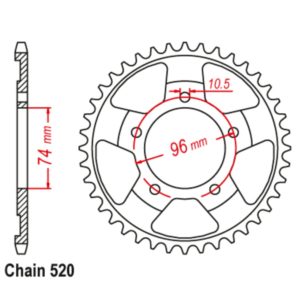 44T NSR250 Honda Rear Sprocket