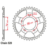 44T NSR250 Honda Rear Sprocket