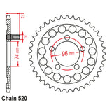 40T Rear Sprocket Honda NSR250 (1315)