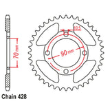 45T Honda CT110 X Rear Sprocket (264)