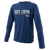 Long Sleve T-Shirt EST .1976 Blue-White/Yellow print S