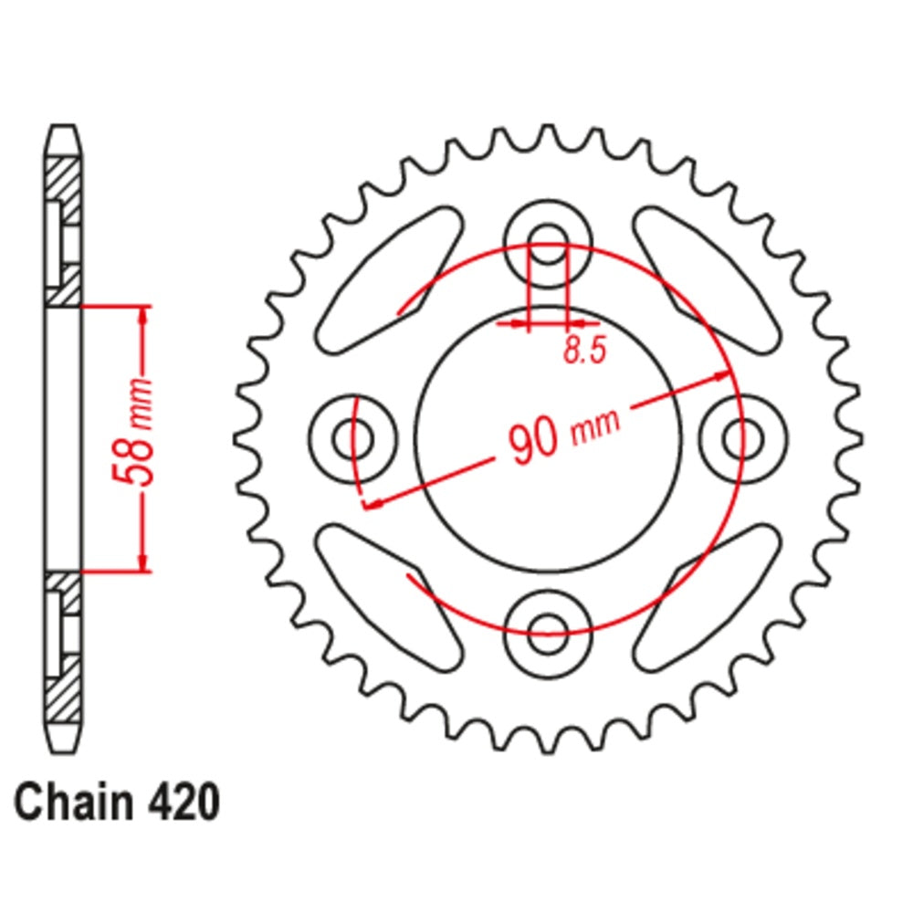 34T Red Supersprox Alloy Sprocket Honda (214)