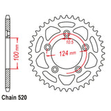 44T Stealth Rear Sprocket Scrambler 520p (743) Black
