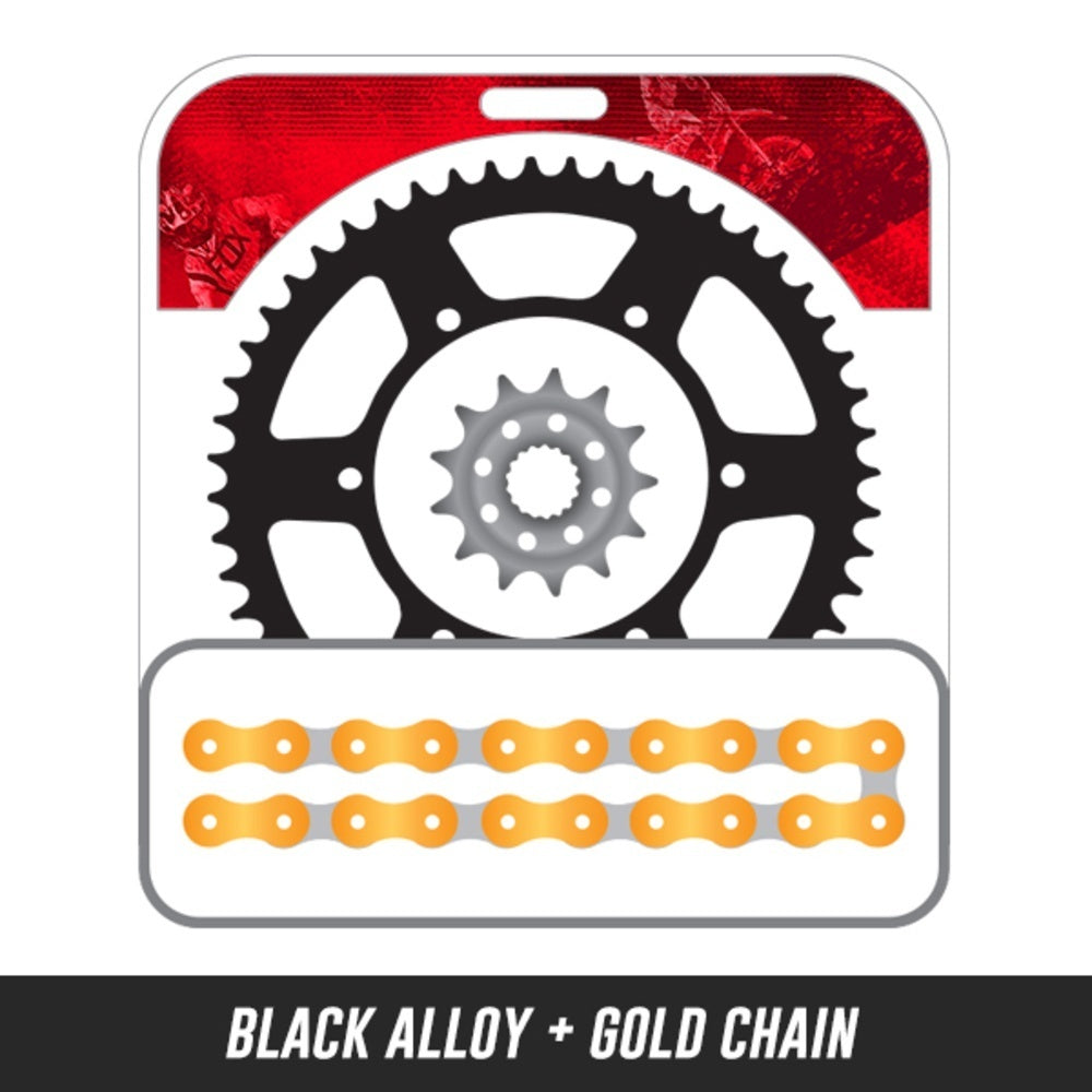 CRF450R 04-16,Front: ML4-13,Rear: KAE-49 BLACK ALLOY,Chain: 520 MRD7 GOLD