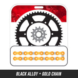 CRF450R 04-16,Front: ML4-13,Rear: KAE-49 BLACK ALLOY,Chain: 520 MRD7 GOLD