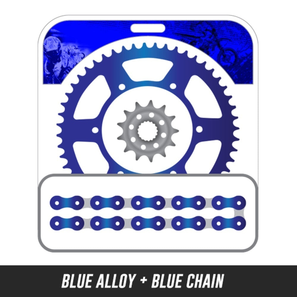 YZ125/YZ250F 05-16,Front: 5LN-13,Rear: 428-50 ALLOY BLUE,Chain: 520 MRD7 BLUE