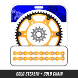 YZ125/YZ250F 05-16,Front: 5LN-13,Rear: 428-50 STEALTH GOLD,Chain: 520 SRX2 GOLD