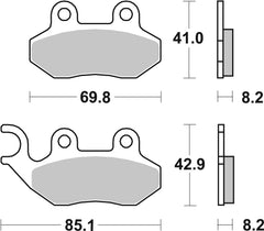 SBS FRICTION - Ceramic Front / Rear Scooter Brake Pads (SBS 708) - 140HF-