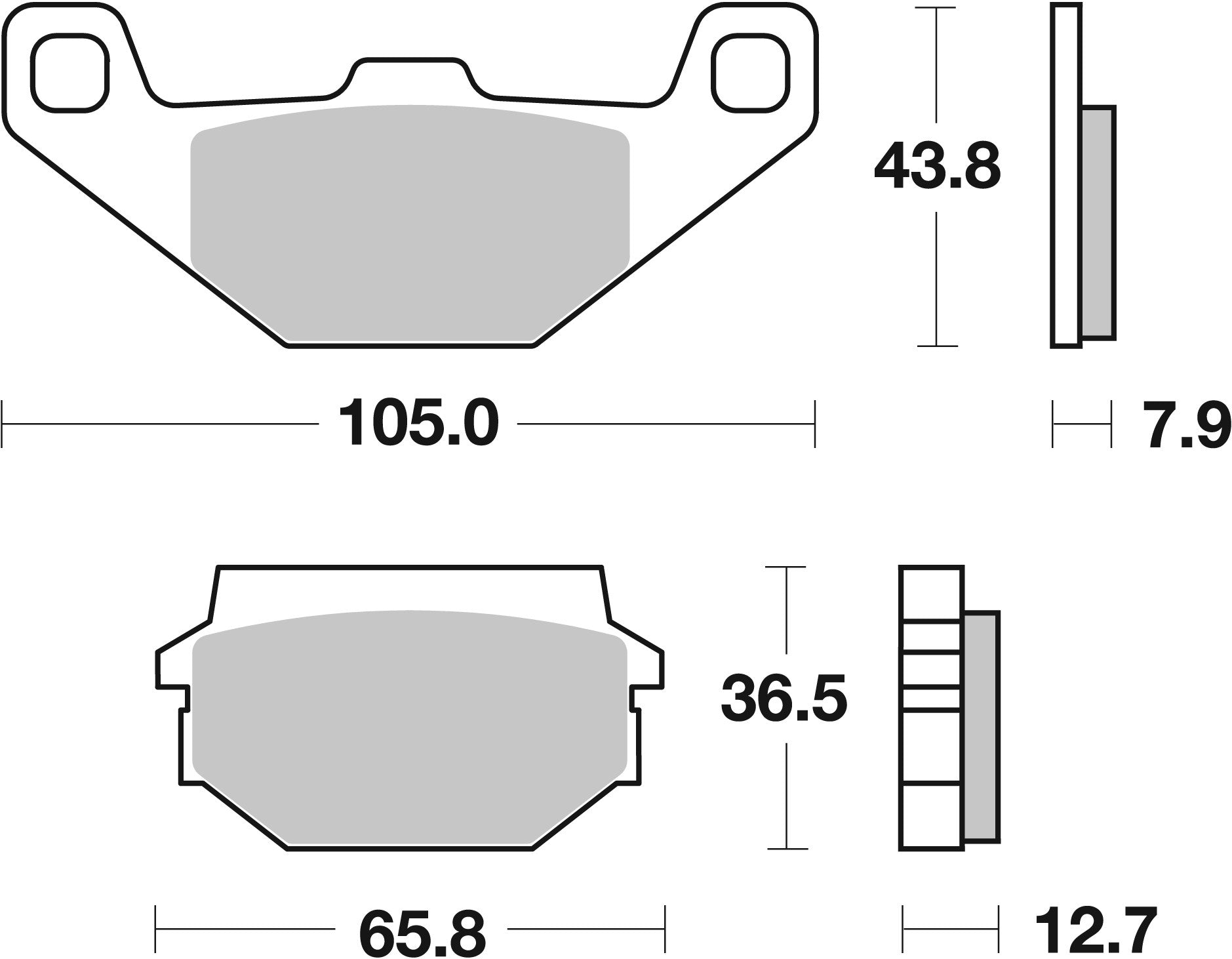 SBS FRICTION - Ceramic Front / Rear Scooter Brake Pads (SBS 745) - 150HF-